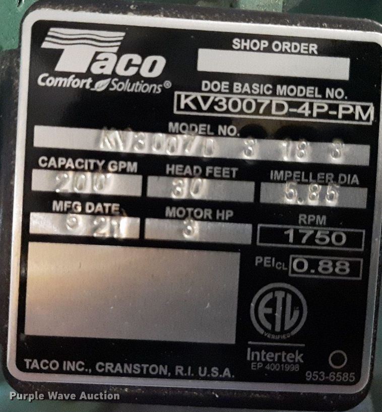 image for item IP9467 Taco Comfort  KV3007D-4P-PM pump