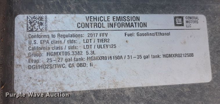 image for item NH9396 2017 Chevrolet Tahoe Police SUV