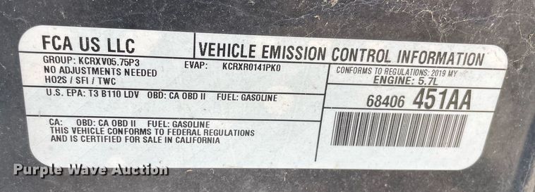 image for item NH9397 2019 Dodge Charger Police 