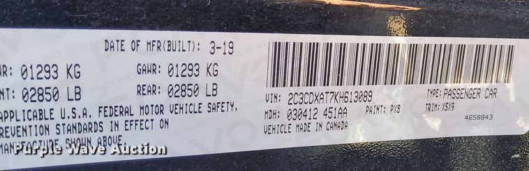 image for item NH9397 2019 Dodge Charger Police 