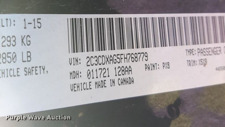 image for item NH9398 2015 Dodge Charger Police 