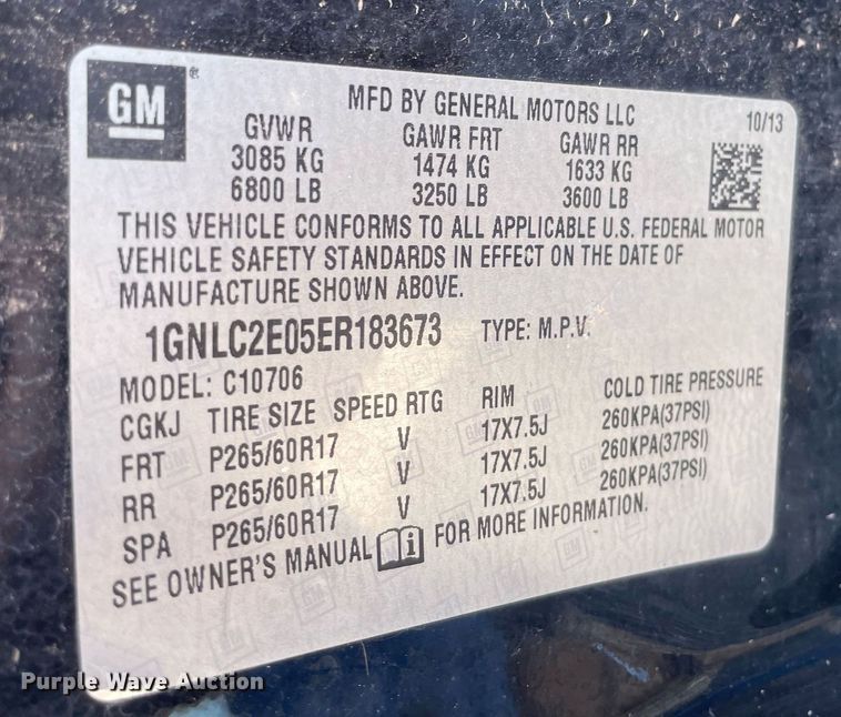 image for item NH9401 2014 Chevrolet Tahoe Police SUV