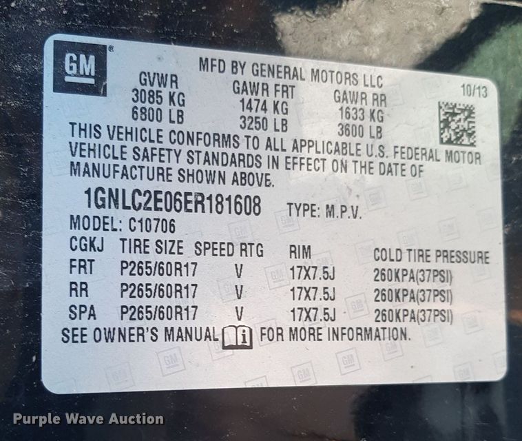 image for item NH9402 2014 Chevrolet Tahoe Police SUV