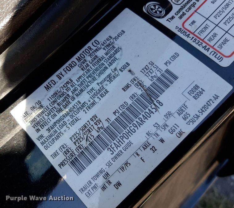 image for item NH9403 2010 Ford  Fusion SE 