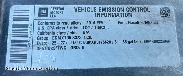 image for item NH9405 2014 Chevrolet Tahoe Police SUV