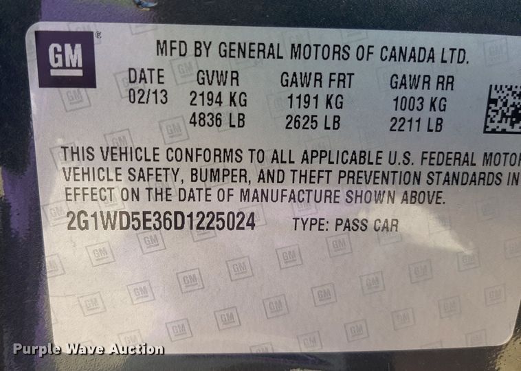 image for item NH9406 2013 Chevrolet Impala 