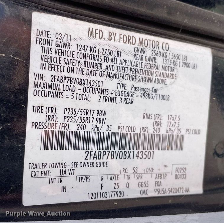 image for item NH9410 2011 Ford Crown Victoria Police Interceptor 