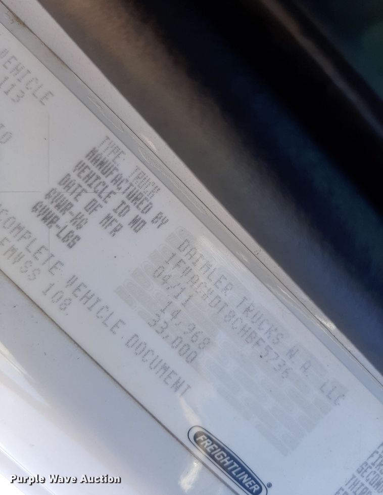 image for item NH9413 2012 Freightliner  Business Class M2 pothole patcher truck