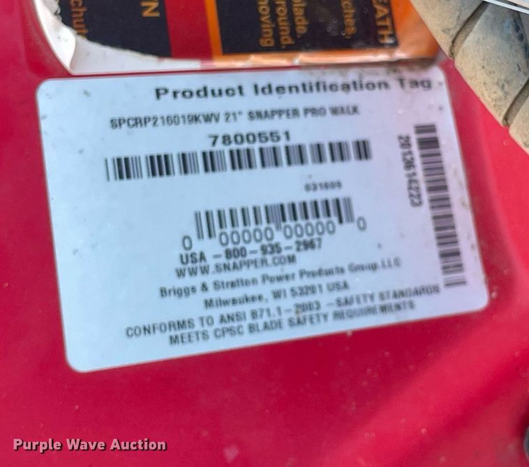 image for item NH9422 Snapper Pro Walk lawn mower