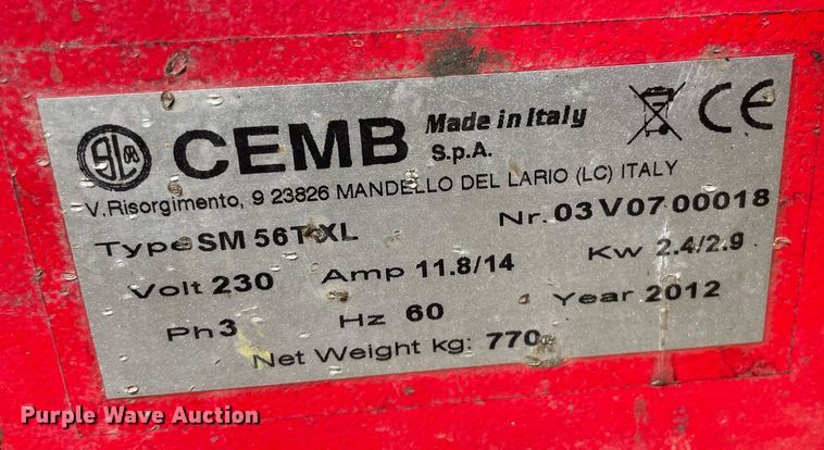image for item NH9427 2012 CEMB SM56TXL tire changer