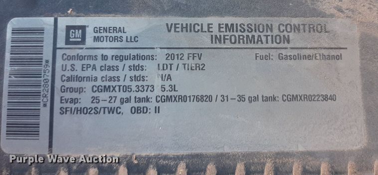 image for item NY9646 2012 Chevrolet Tahoe Police SUV