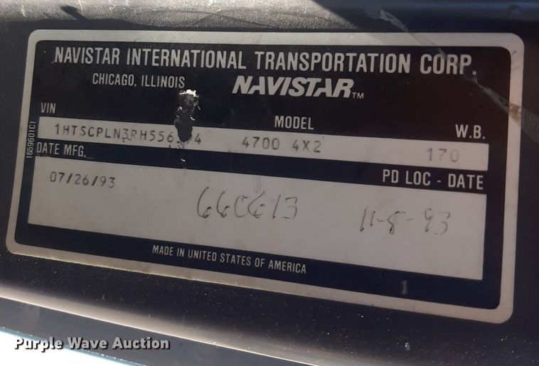 image for item NY9658 1994 International 4700  digger derrick truck