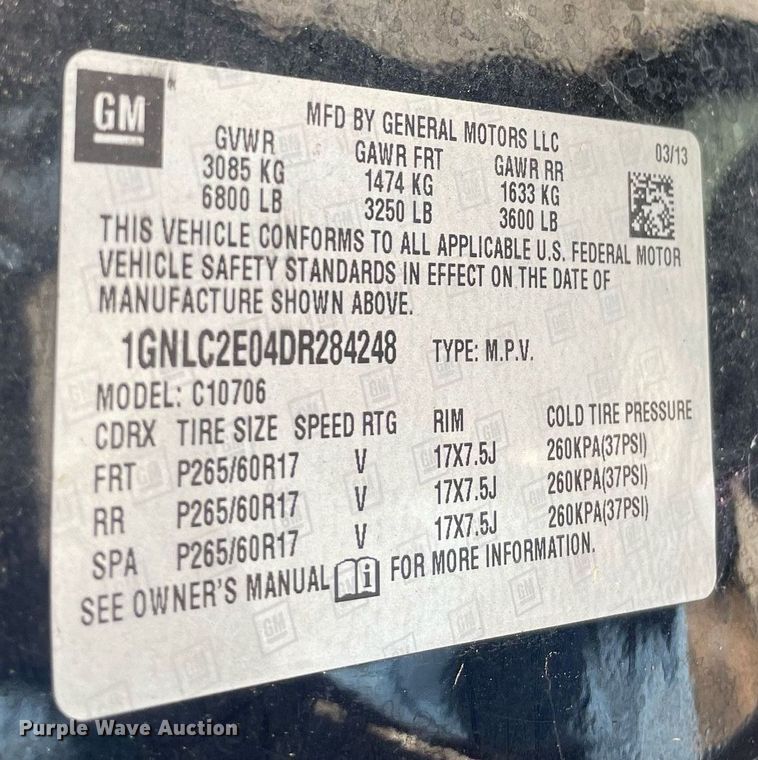 image for item NY9664 2013 Chevrolet Tahoe Police SUV