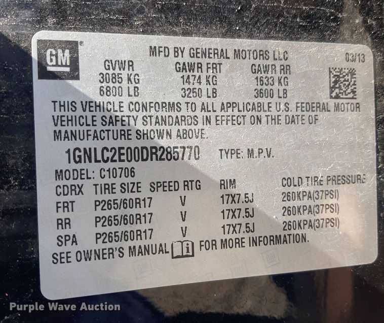 image for item NY9665 2013 Chevrolet Tahoe Police SUV