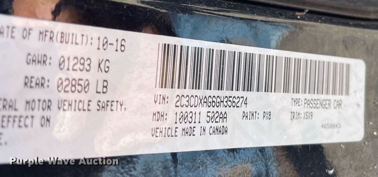 image for item NY9669 2016 Dodge Charger Police 