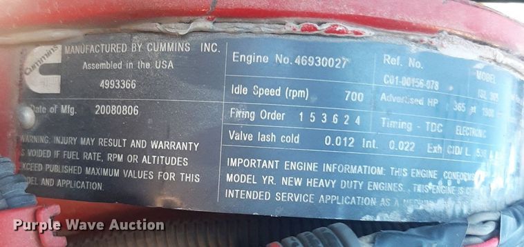 image for item NY9680 2009 Sterling dump truck