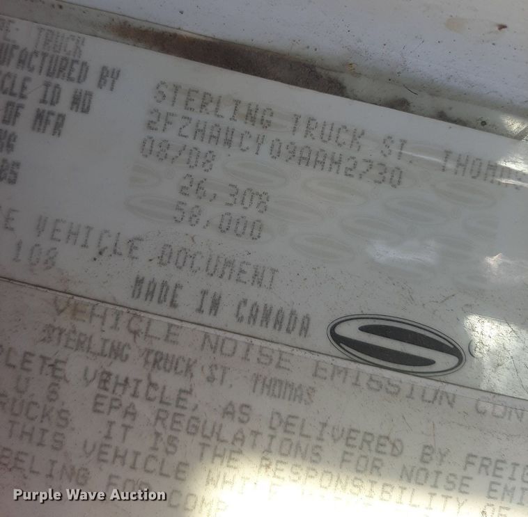 image for item NY9680 2009 Sterling dump truck