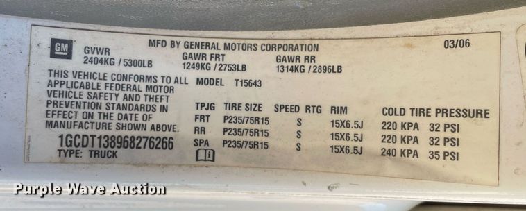 image for item NY9692 2006 Chevrolet Colorado  Crew Cab pickup truck