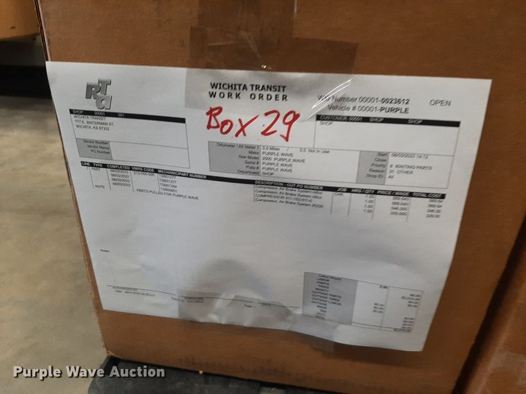 image for item NY9701 Approximately 33 boxes of transit bus parts