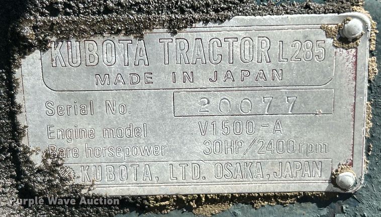 image for item DJ6252 Kubota L285  tractor