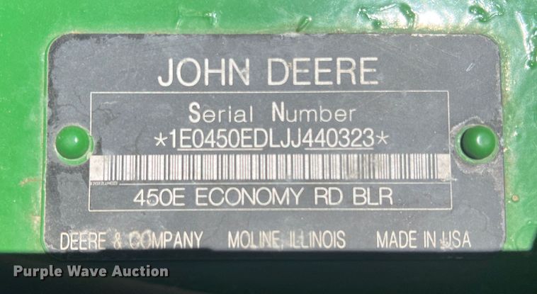 image for item DN3125 John Deere 450E  round baler