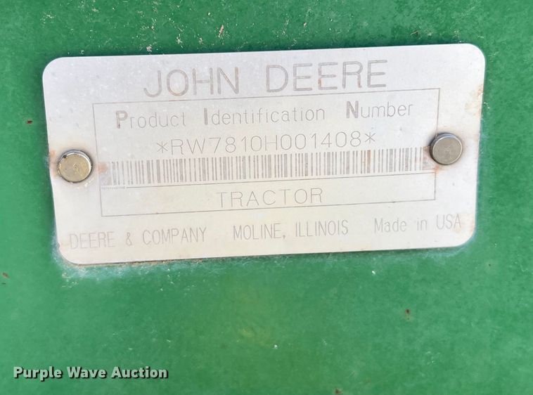 image for item DN3130 1997 John Deere 7810  MFWD tractor