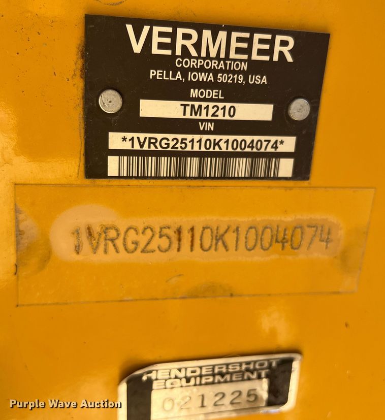 image for item DN3132 2019 Vermeer TM1210  disc mower