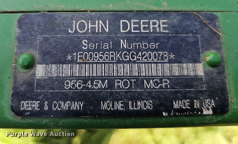 image for item DQ0254 2016 John Deere 956  swather / windrower