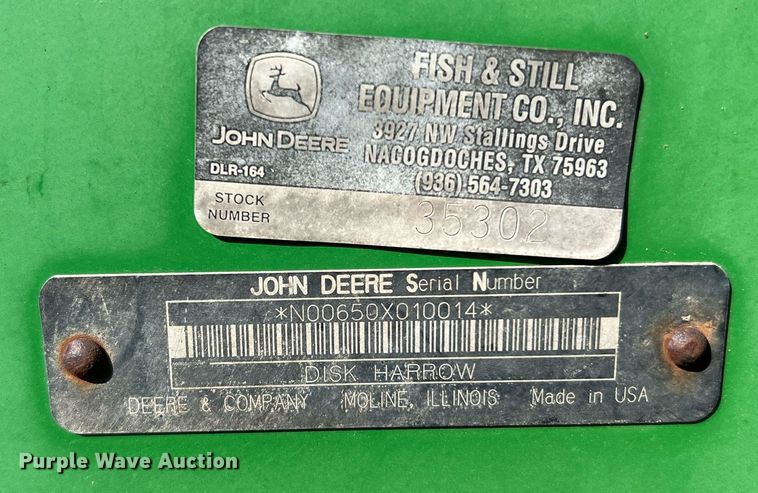 image for item DQ2149 John Deere 650  disk