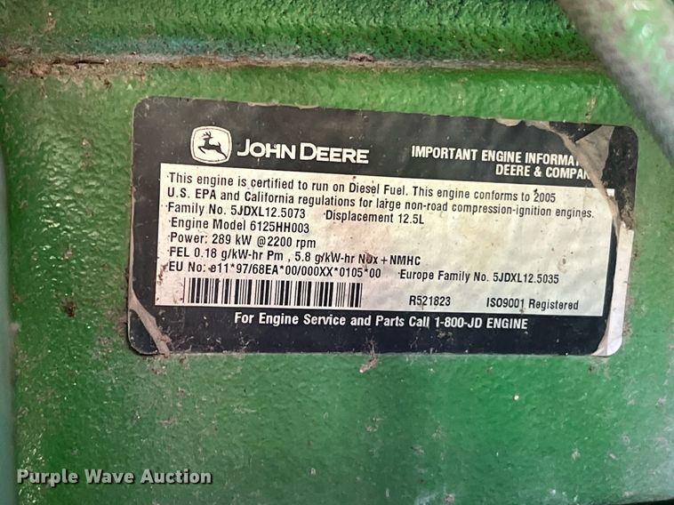 image for item DQ2161 2005 John Deere 9860 STS  combine