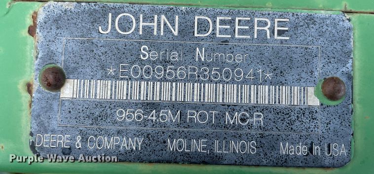 image for item HN9952 2009 John Deere 956  swather / windrower