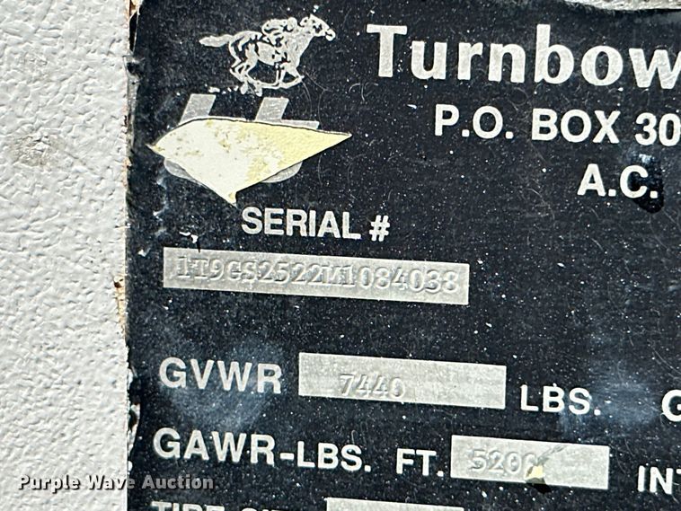 image for item ML9195 1991 Turnbow Trailers  horse trailer