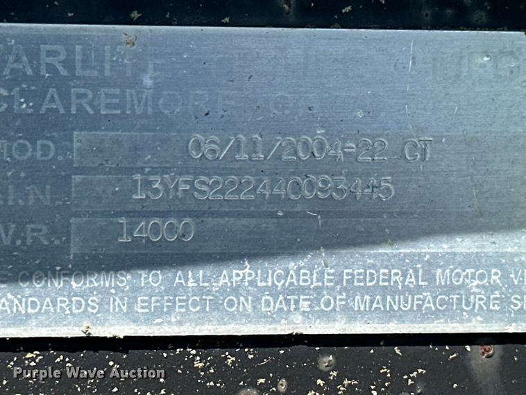 image for item ML9196 2004 Starlite 22 CT  combine trailer