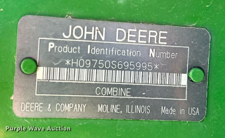 image for item NP9989 2002 John Deere 9750STS  combine