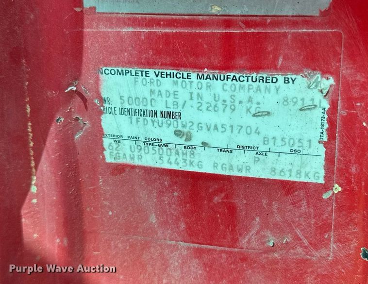 image for item NP9991 1986 Ford 9000  grain truck