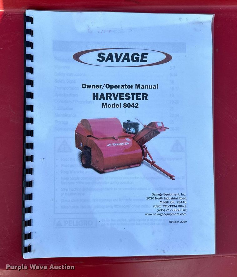 image for item OC9152 Savage 8042  pecan harvester