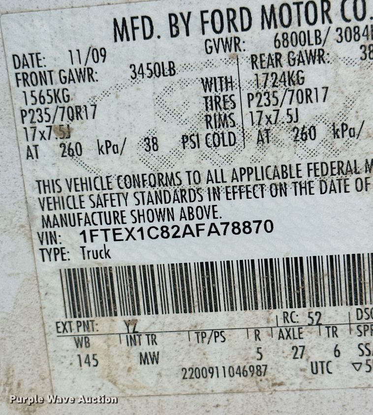 image for item OC9420 2010 Ford F150 XLT SuperCab pickup truck