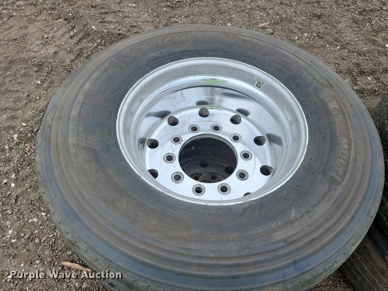 image for item DN4126 (4) Michelin 455/55R22.5 tires and wheels