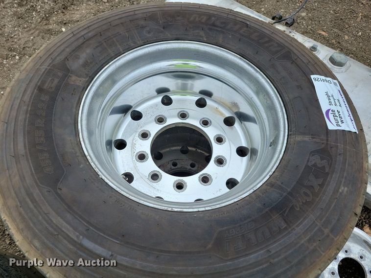 image for item DN4126 (4) Michelin 455/55R22.5 tires and wheels