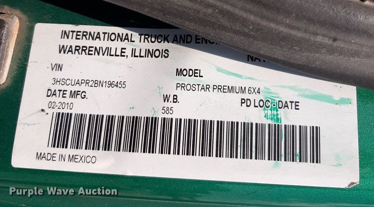 image for item DO3115 2011 International Pro Star Premium  semi truck