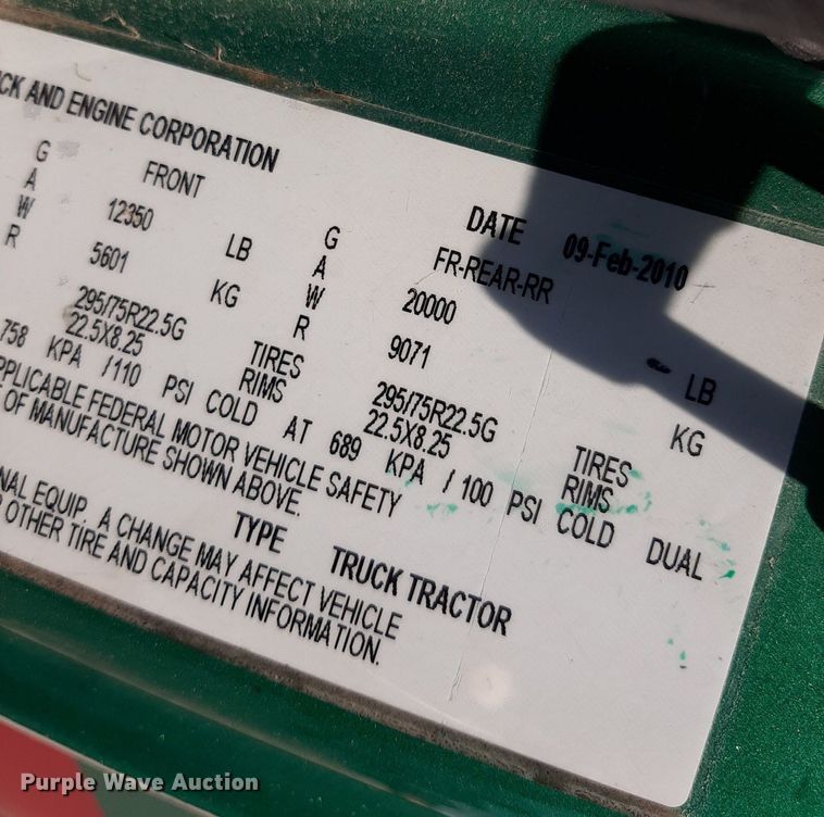 image for item DO3115 2011 International Pro Star Premium  semi truck