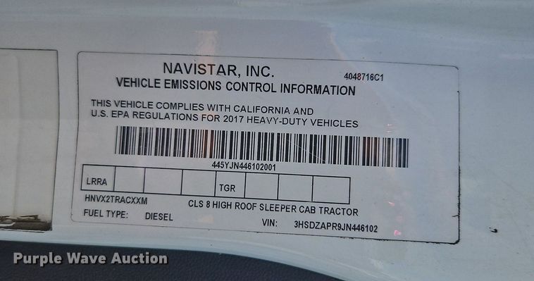 image for item DP2325 2018 International LT625  semi truck