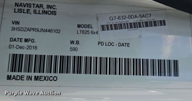 image for item DP2325 2018 International LT625  semi truck