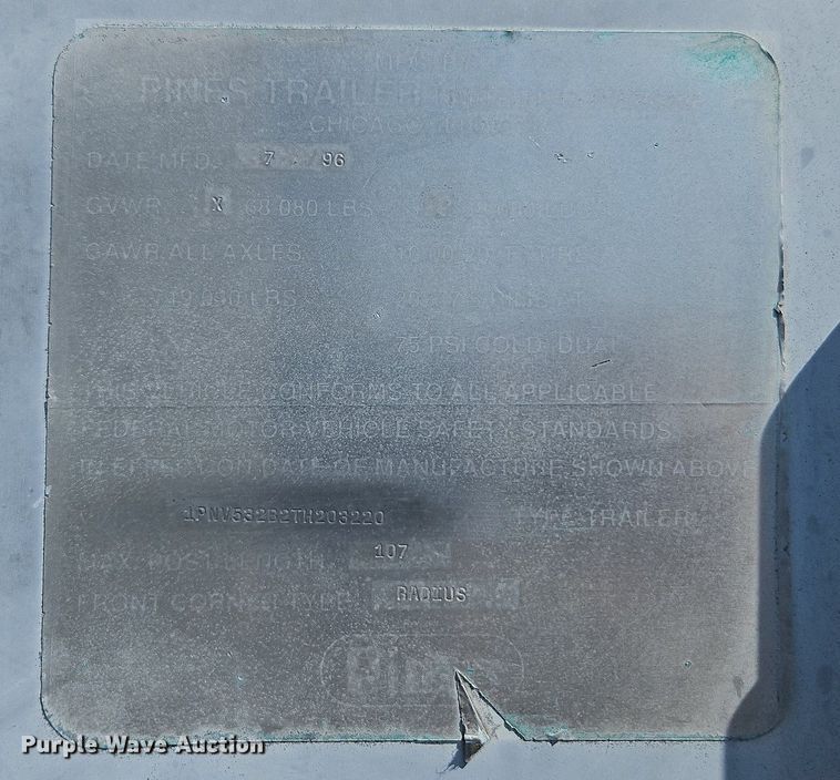 image for item DP2355 1996 Pines  dry van trailer