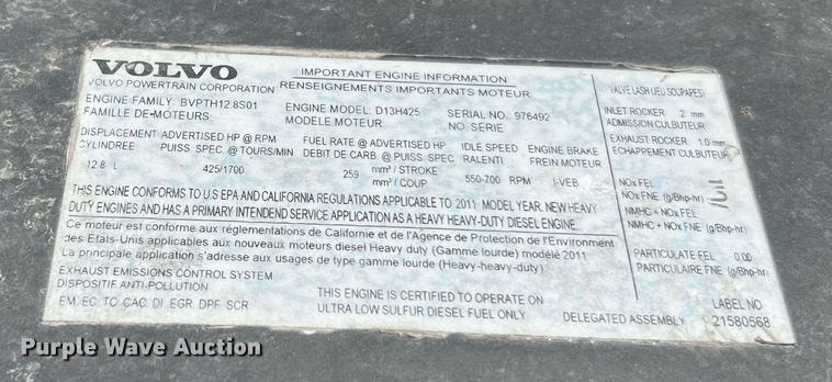 image for item DQ2177 2012 Volvo VNL  semi truck