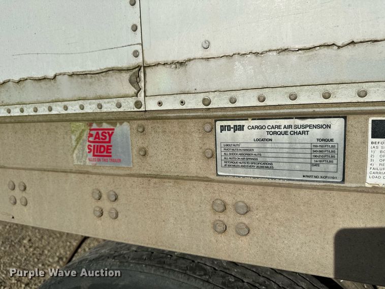image for item HN9991 1991 Fruehauf  dry van trailer