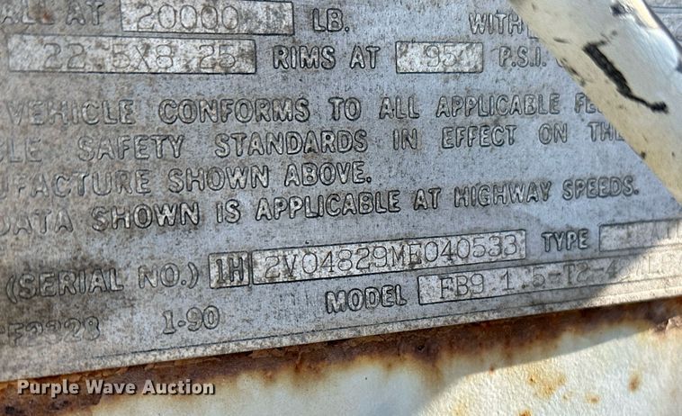 image for item HN9991 1991 Fruehauf  dry van trailer