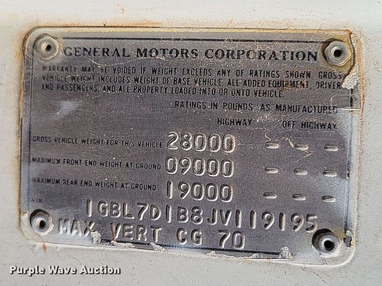 image for item LS9683 1988  Chevrolet C60  fuel truck