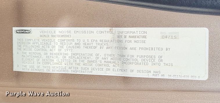 image for item LS9684 2016 Freightliner Cascadia Evolution  semi truck