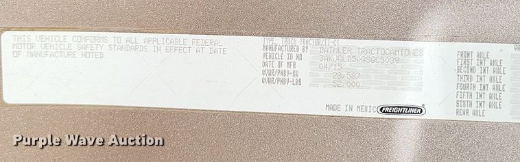 image for item LS9684 2016 Freightliner Cascadia Evolution  semi truck